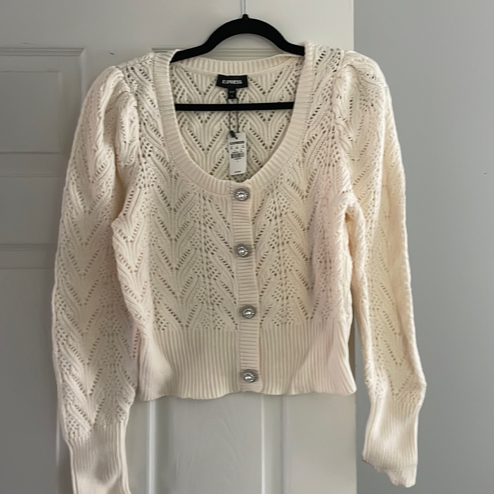 NWT express cropped cardigan size large